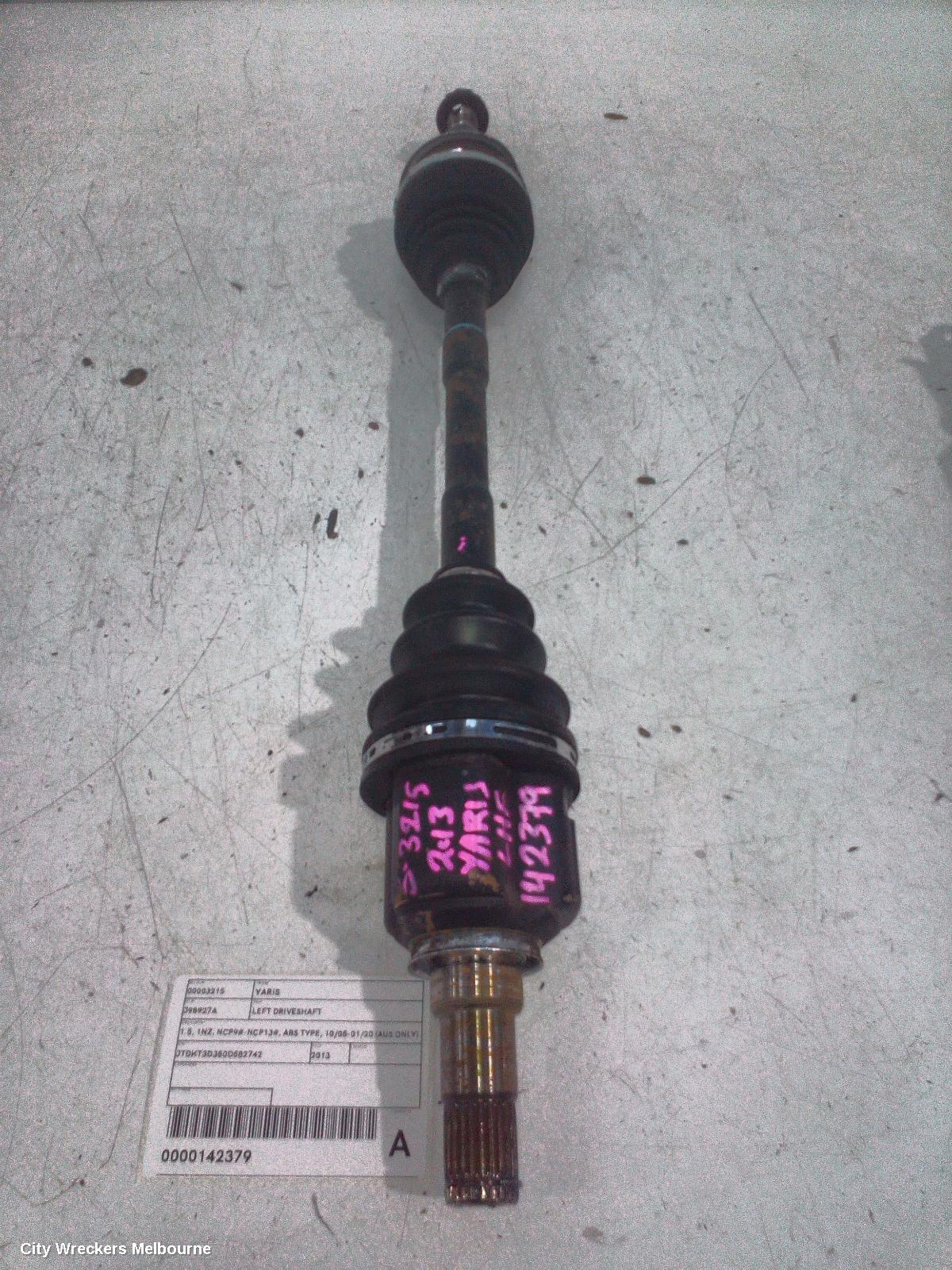 TOYOTA YARIS LEFT DRIVESHAFT, 1.5, 1NZ, NCP9#-NCP13#, ABS TYPE, 10/2005 - 01/2020 (AUS ONLY) - Image 1