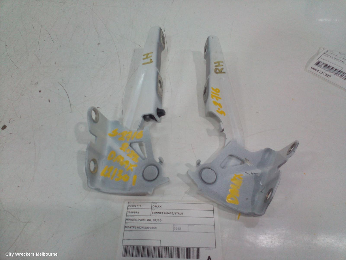 ISUZU DMAX BONNET HINGE/STRUT, HINGES (PAIR), RG, 07/2020 ONWARDS - Image 1