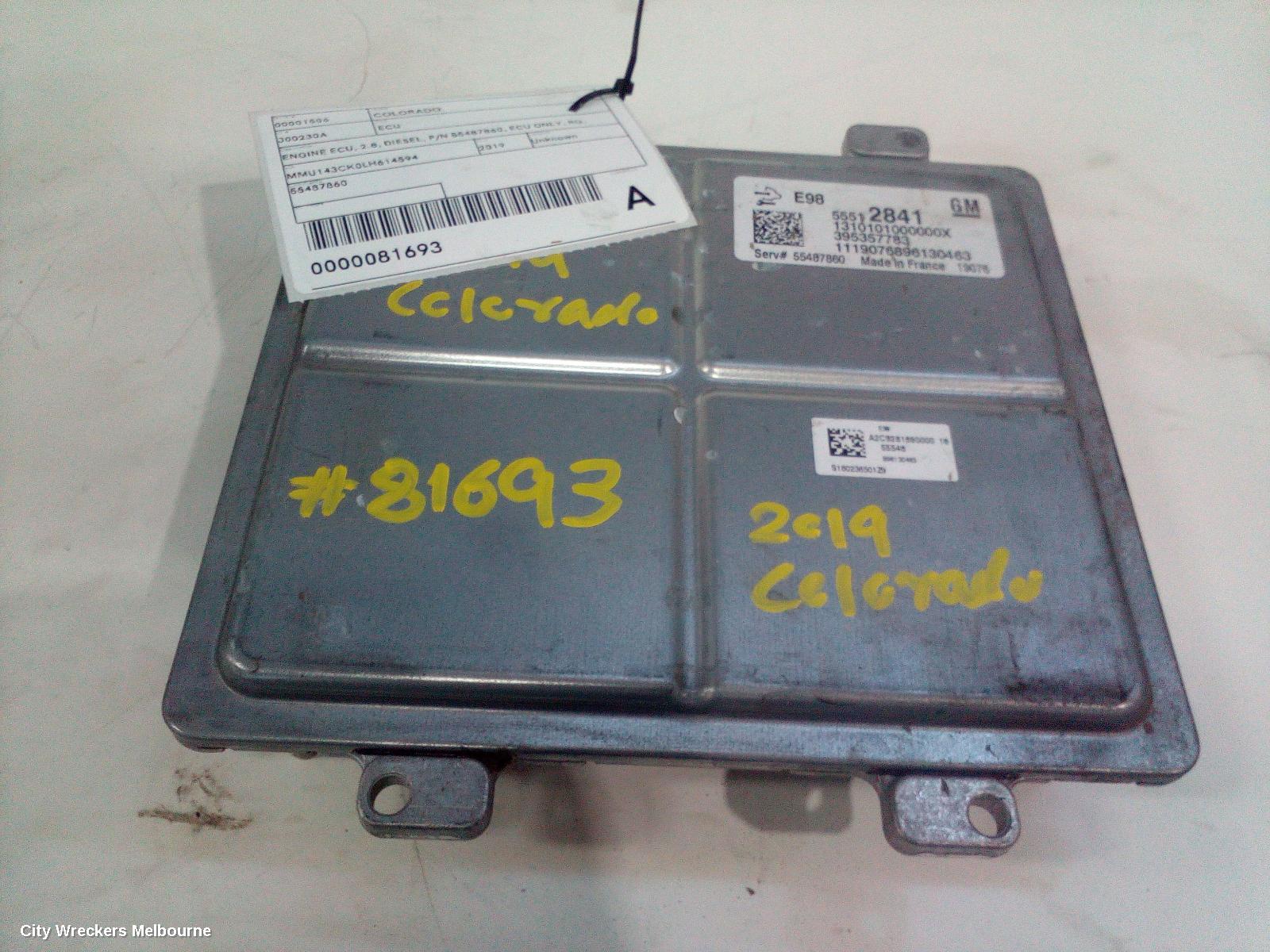HOLDEN COLORADO ECU, ENGINE ECU, 2.8, DIESEL, P/N 55487860, ECU ONLY, RG, 01/2012 - 12/2020 - Image 2