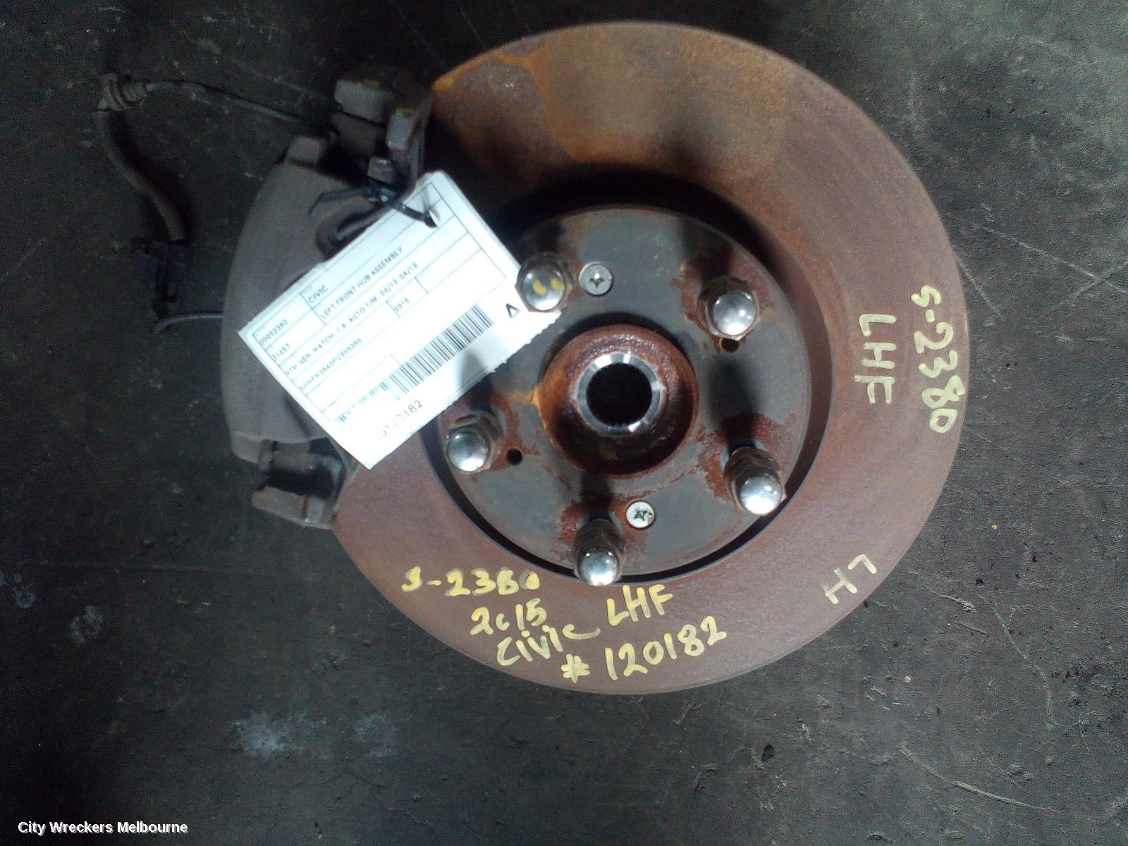 HONDA CIVIC LEFT FRONT HUB ASSEMBLY, 9TH GEN, HATCH, 1.8, AUTO T/M, 06/2012 - 04/2016 - Image 1