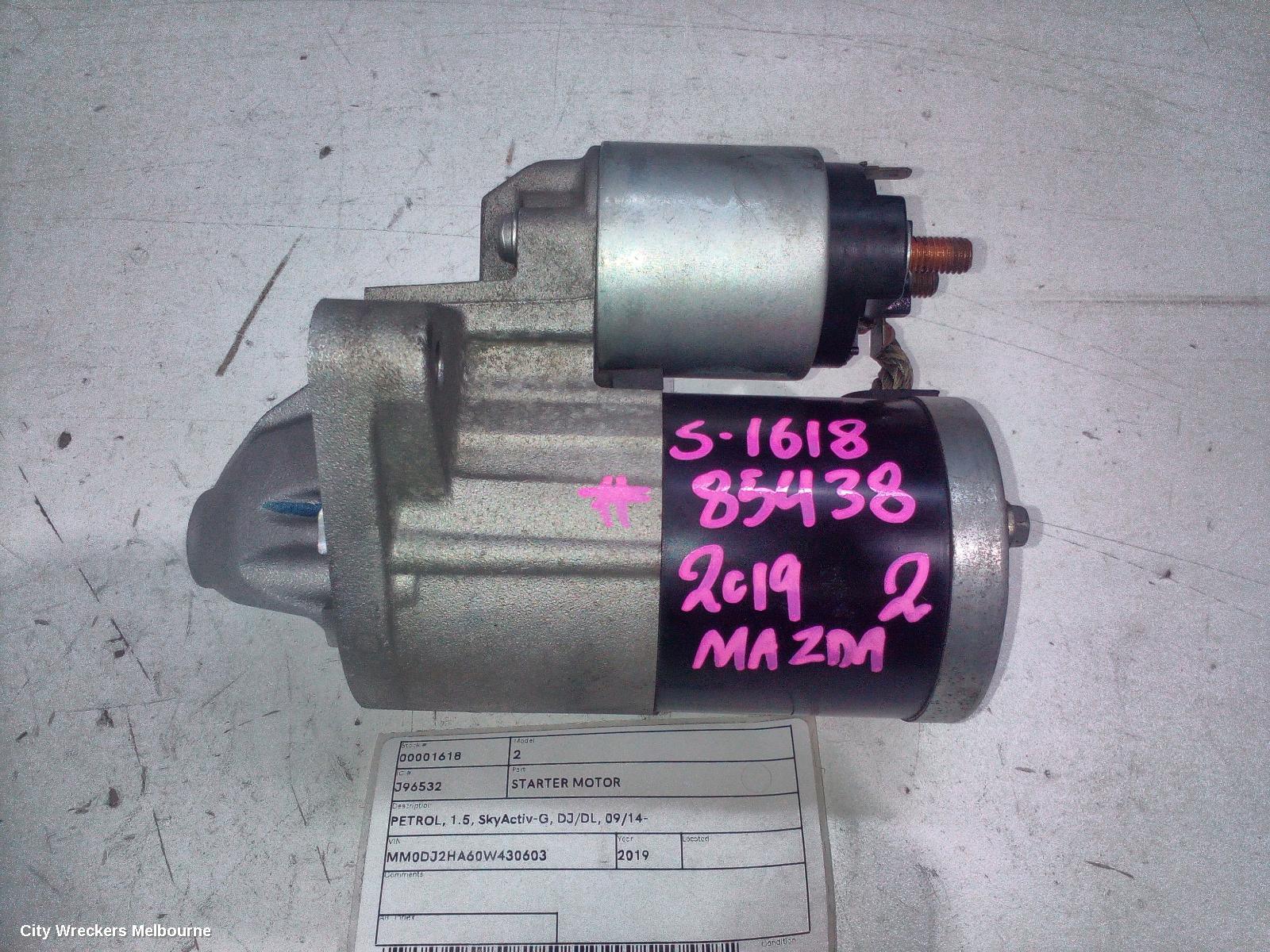 MAZDA 2 STARTER, PETROL, 1.5, SKYACTIV-G, DJ/DL, 09/2014 ONWARDS - Image 3