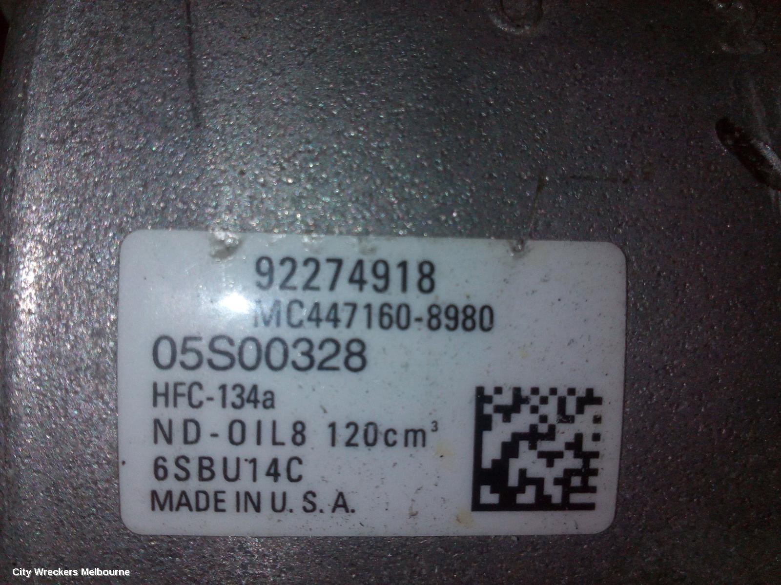 HOLDEN COMMODORE A/C COMPRESSOR, VF, 3.0, 05/2013 - 12/2017 - Image 2