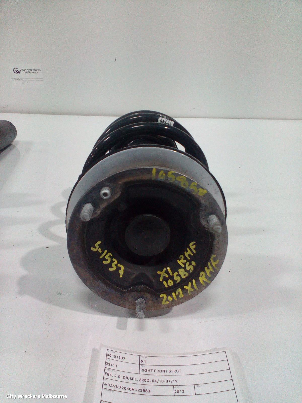 BMW X1 RIGHT FRONT STRUT, E84, 2.0, DIESEL, S18D, 08/2012 - 07/2015 - Image 2