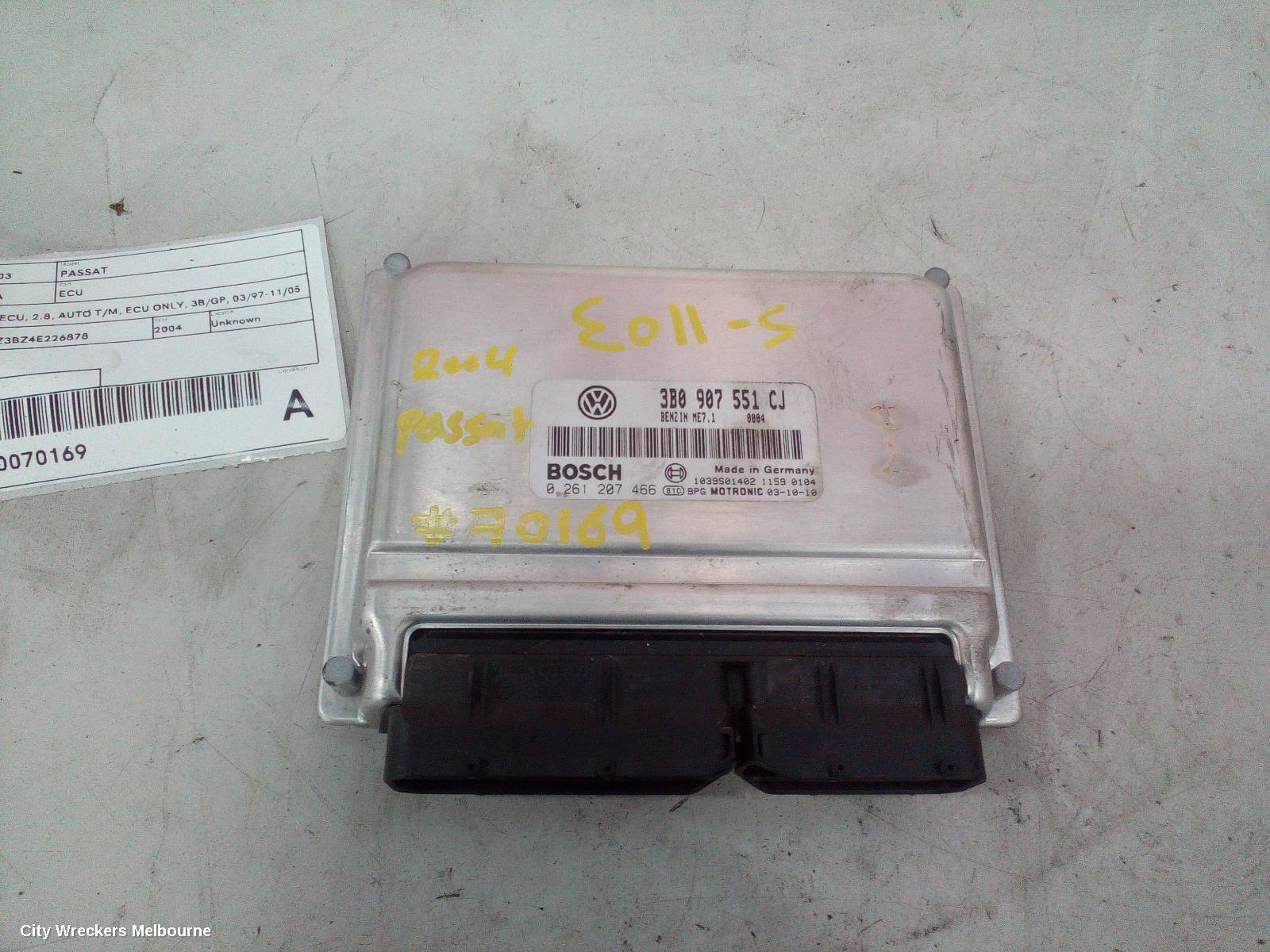 VOLKSWAGEN PASSAT ECU, ENGINE ECU, 2.8, AUTO T/M, ECU ONLY, 3B/GP, 03/1997 - 11/2005 - Image 2