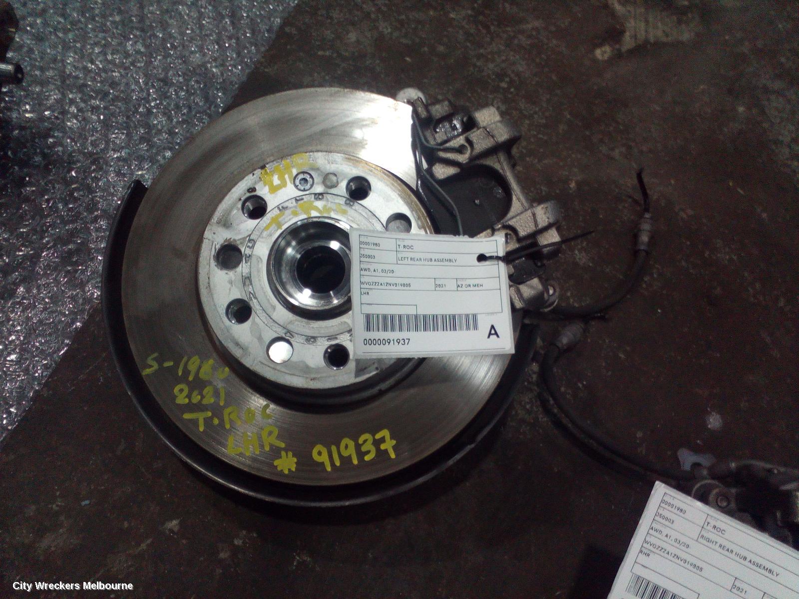 VOLKSWAGEN T-ROC LEFT REAR HUB ASSEMBLY, AWD, A1, 03/2020 ONWARDS - Image 2