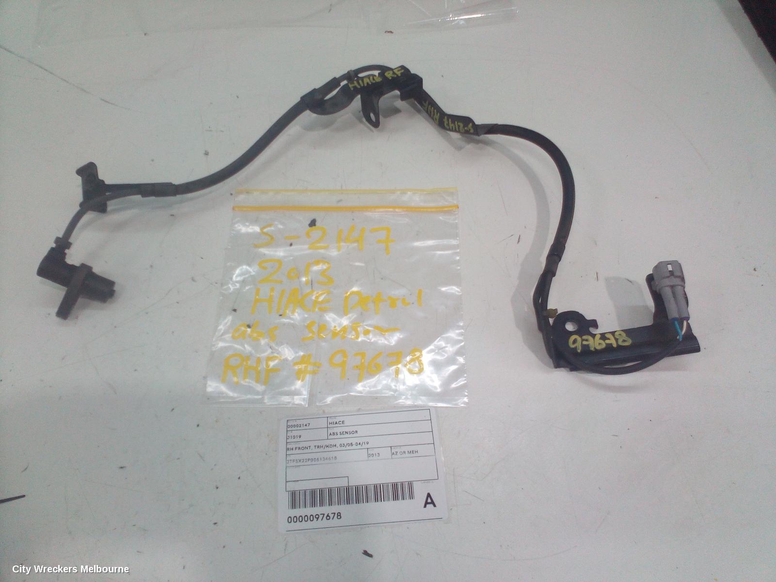 TOYOTA HIACE ABS SENSOR, RH FRONT, W/ LOOM TYPE, TRH/KDH, 03/2005 - 04/2019 - Image 1