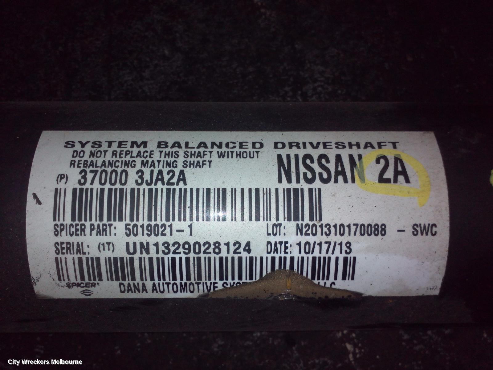 NISSAN PATHFINDER REAR DRIVE SHAFT, R52, PETROL, 10/2013 - 04/2021 - Image 2
