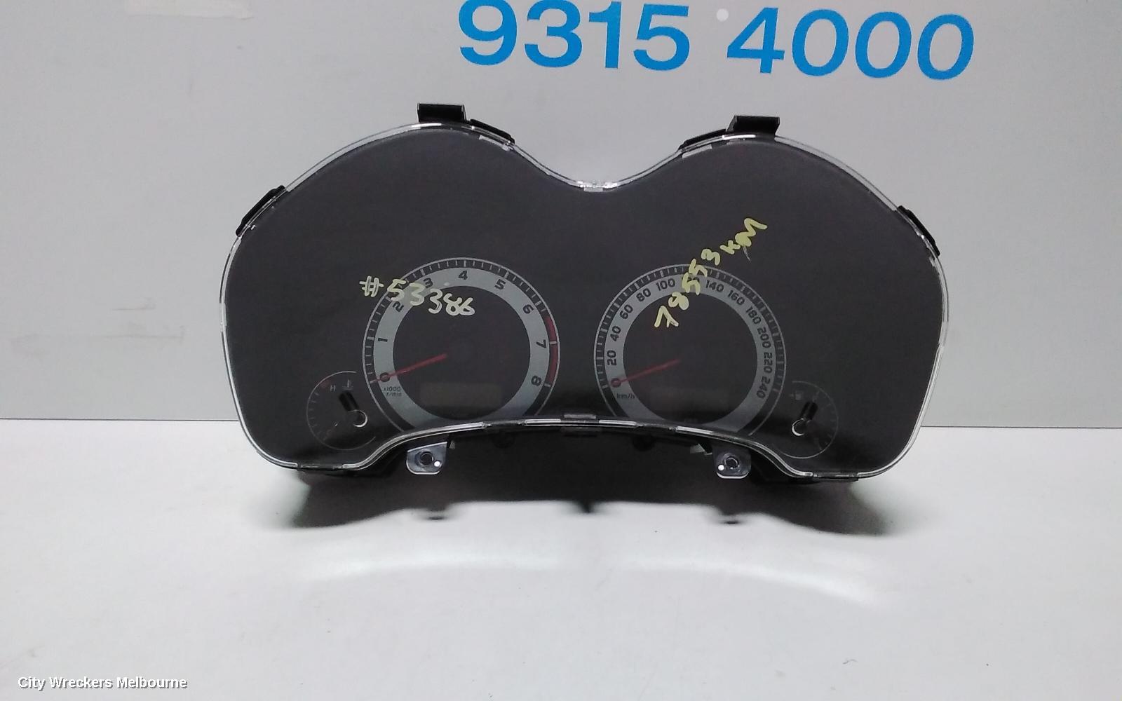 TOYOTA COROLLA INSTRUMENT CLUSTER, AUTO, ZRE152R, HATCH, STANDARD TYPE, 03/2007 - 11/2009 - Image 2