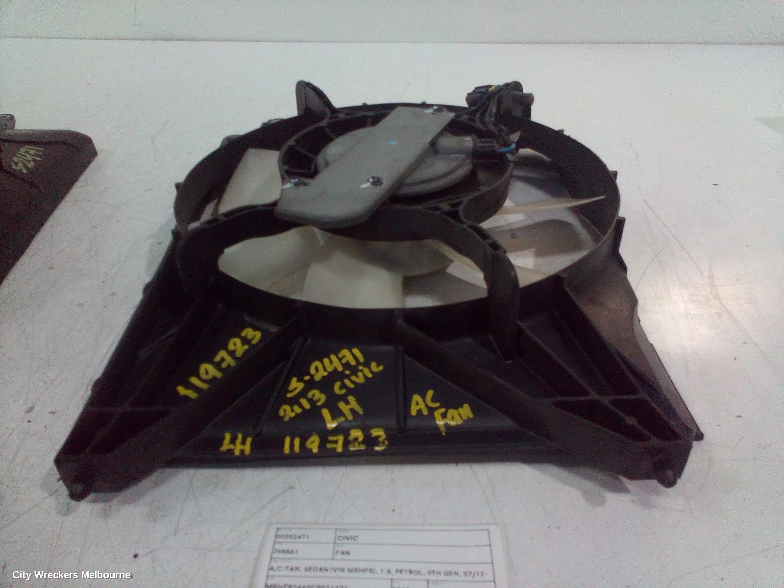 HONDA CIVIC FAN, A/C FAN, SEDAN (VIN MRHFB), 1.8, PETROL, 9TH GEN, 07/2012 - 04/2016 - Image 2