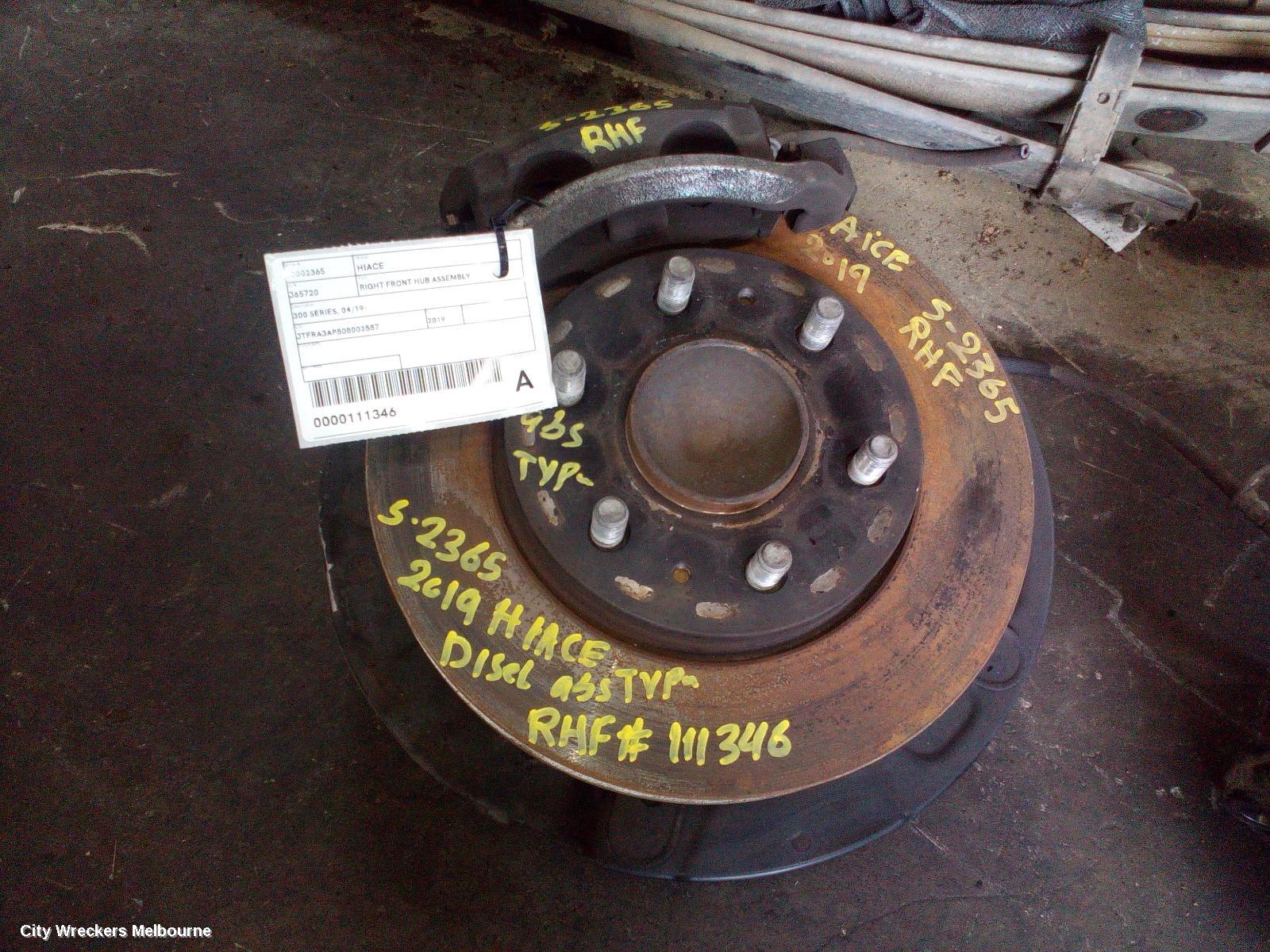 TOYOTA HIACE RIGHT FRONT HUB ASSEMBLY, 300 SERIES, 02/2019 ONWARDS - Image 2