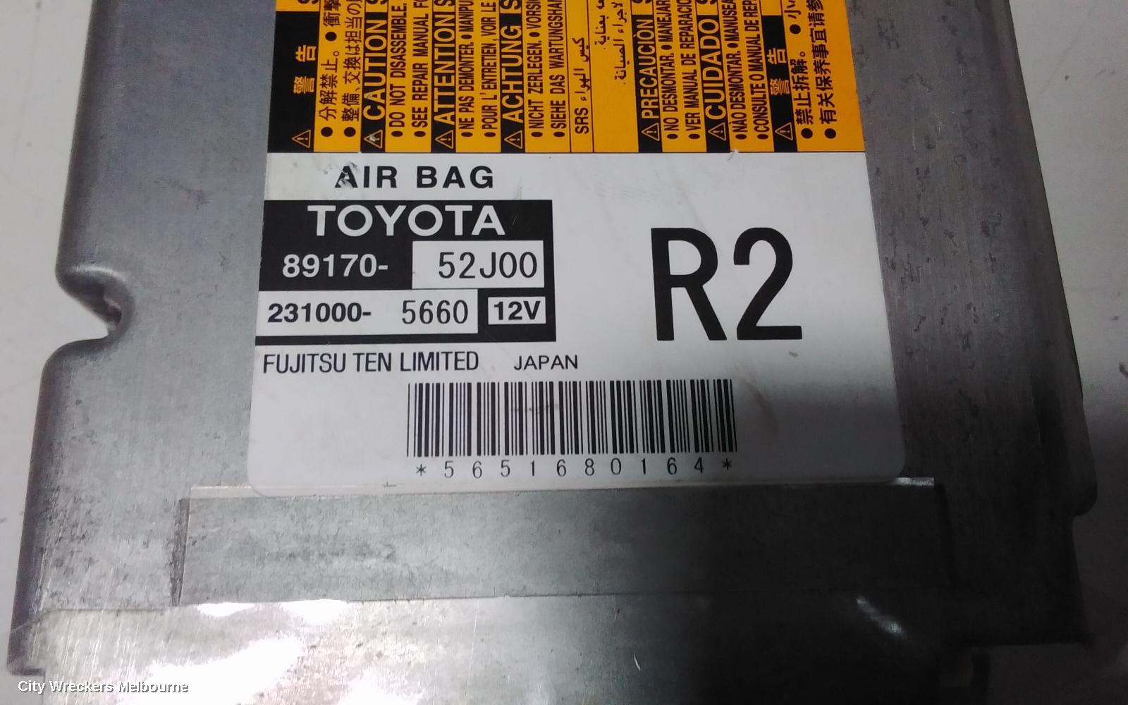 TOYOTA YARIS AIRBAG MODULE/SENSOR, MODULE, NCP13#, P/N 8917052J00, 08/2011 - 12/2019 - Image 2