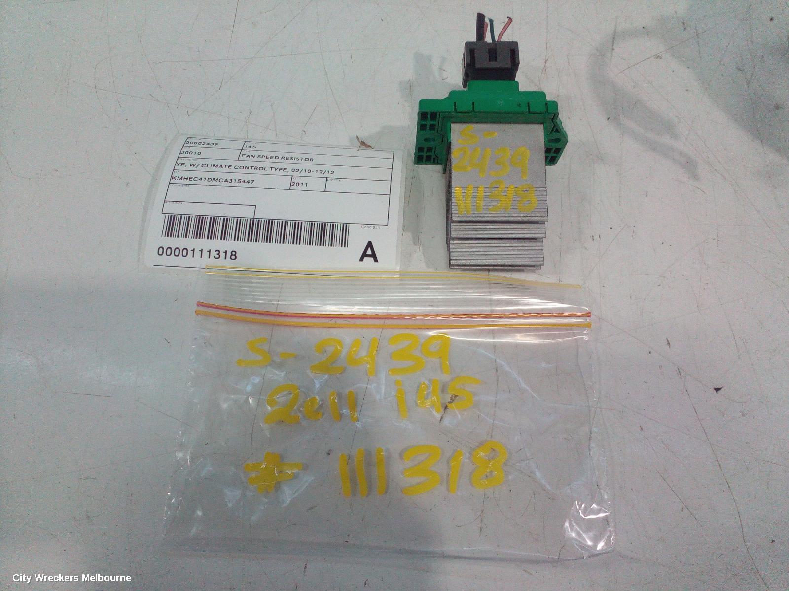 HYUNDAI I45 FAN SPEED RESISTOR, YF, W/ CLIMATE CONTROL TYPE, 02/2010 - 12/2012 - Image 1