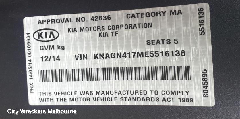 KIA OPTIMA LEFT INDICATOR/FOG/SIDE, BUMPER FOGLAMP, TF, PLATINUM, 10/2013 - 10/2015 - Image 3
