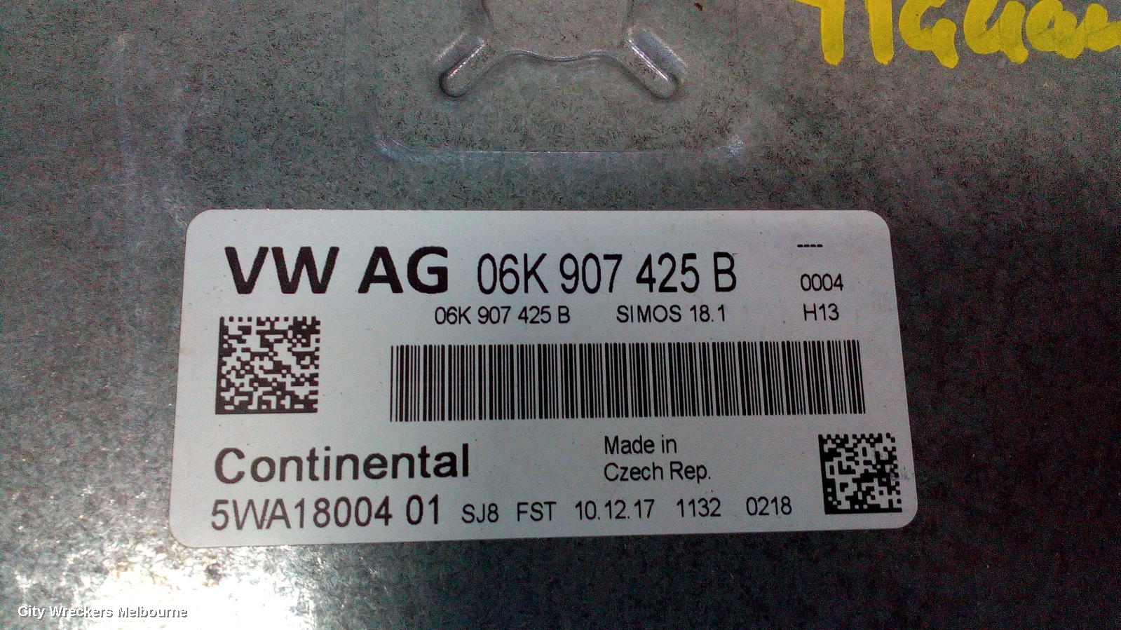 VOLKSWAGEN TIGUAN ECU, ENGINE ECU, 2.0, PETROL, ECU ONLY, CHHB CODE, 5NA, 06/2016 ONWARDS - Image 1
