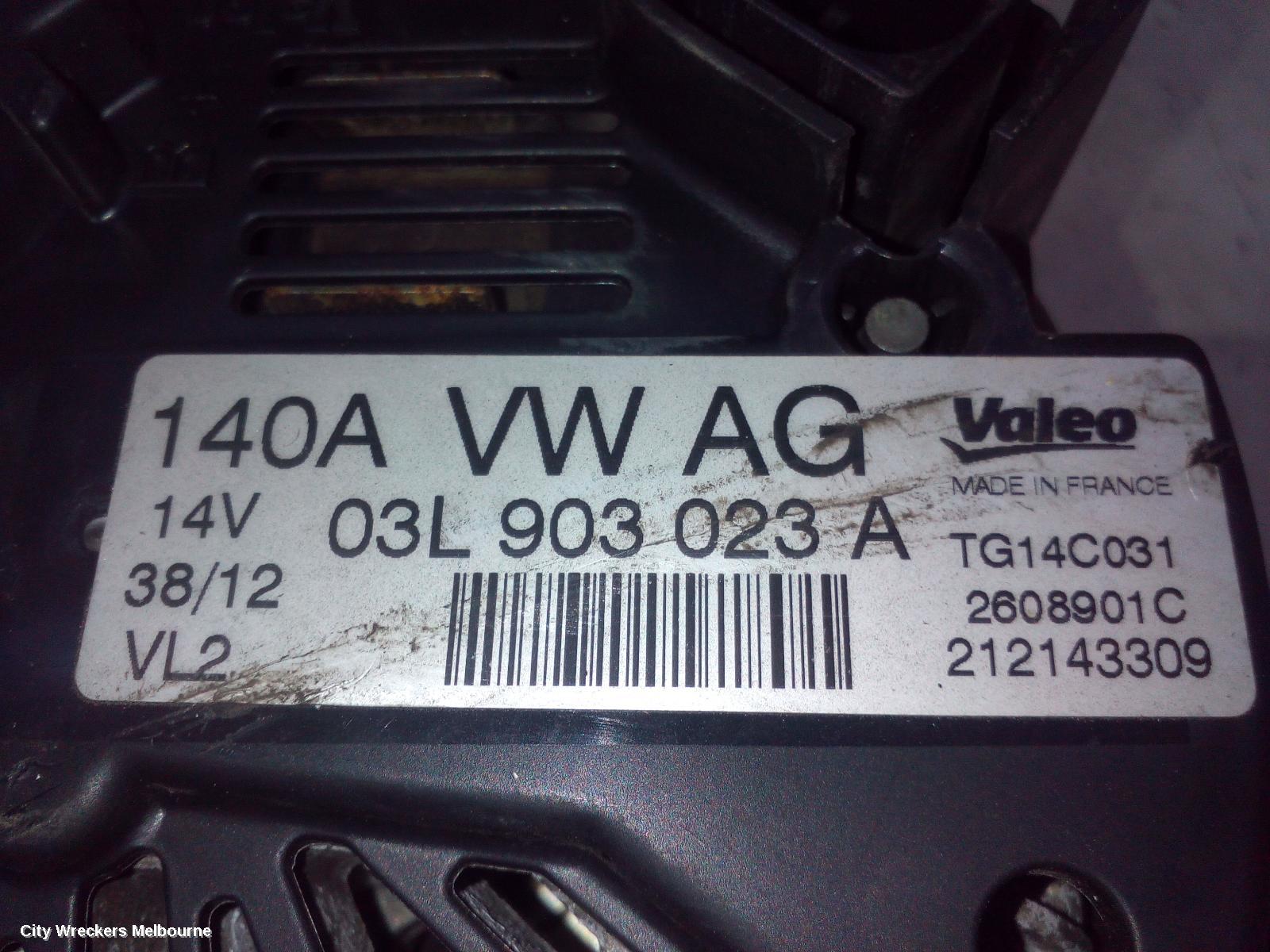 VOLKSWAGEN TIGUAN ALTERNATOR, DIESEL, 2.0, VALEO 03L903023F, 5N, 05/2008 - 08/2016 - Image 1