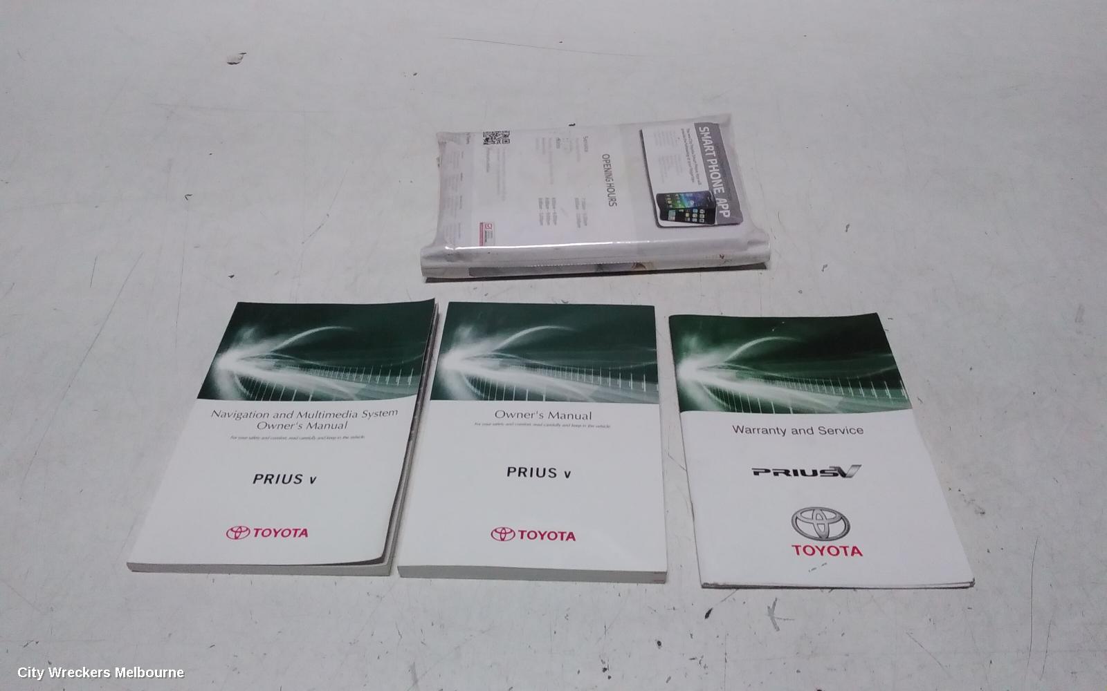 TOYOTA PRIUS OWNERS HANDBOOK, ZVW40R, PRIUS V, 05/2012 - 11/2022 - Image 1