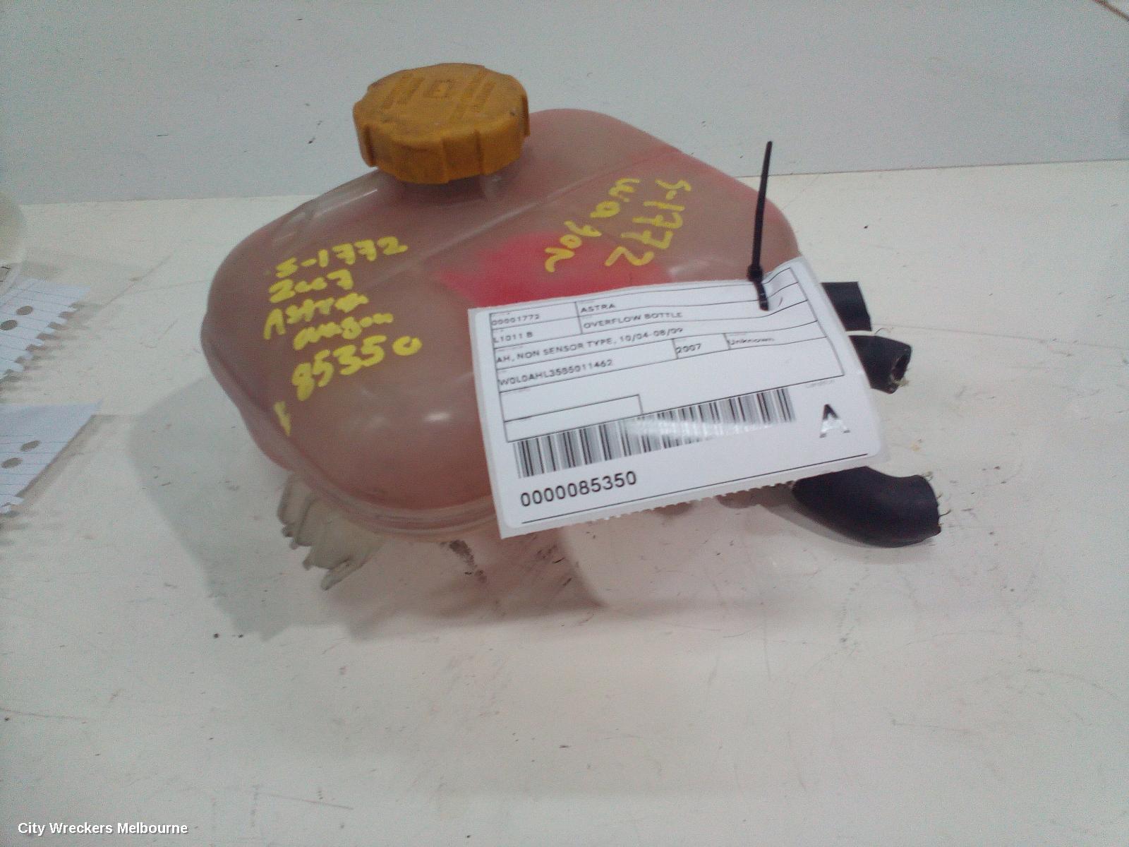 HOLDEN ASTRA OVERFLOW BOTTLE, AH, NON SENSOR TYPE, 10/2004 - 08/2009 - Image 1