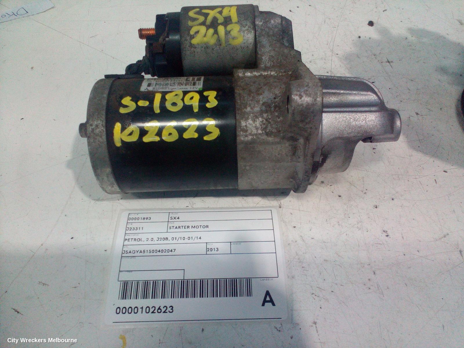 SUZUKI SX4 STARTER, PETROL, 2.0, J20B, 01/2010 - 01/2014 - Image 1