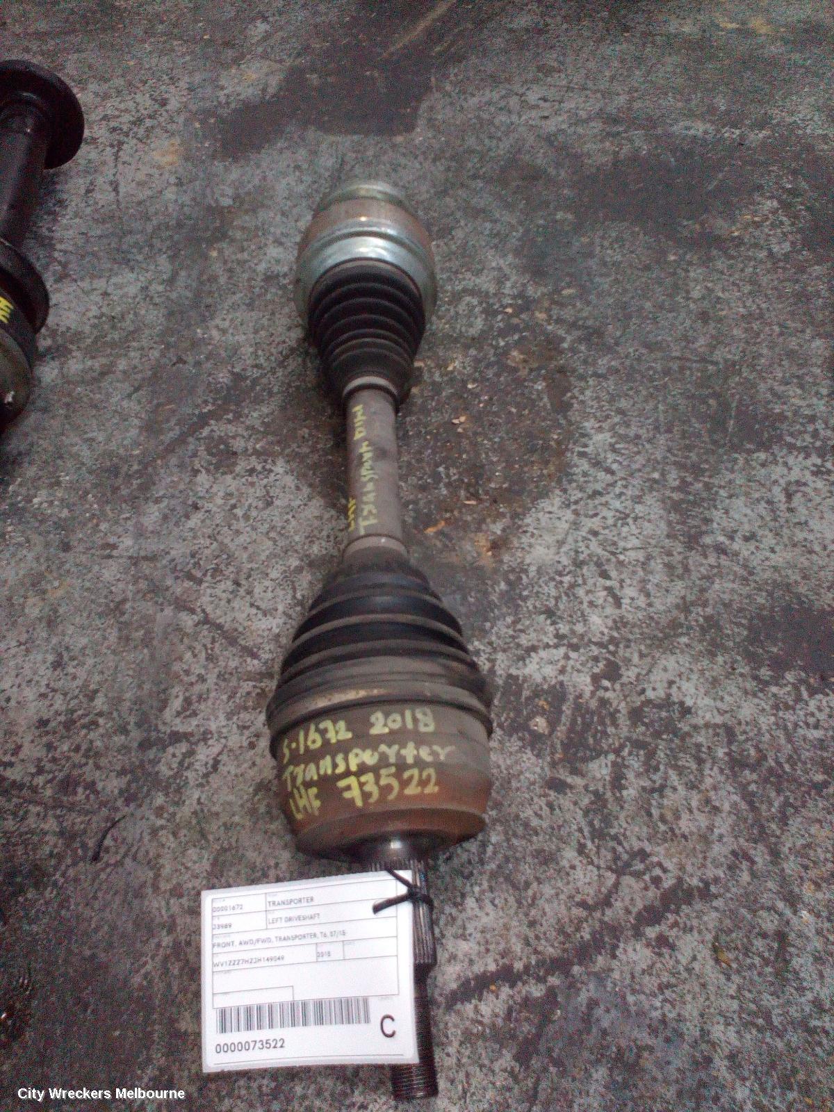 VOLKSWAGEN TRANSPORTER LEFT DRIVESHAFT, FRONT, DIESEL, 2.0, TURBO, T5, 03/2010 - 06/2015 - Image 1