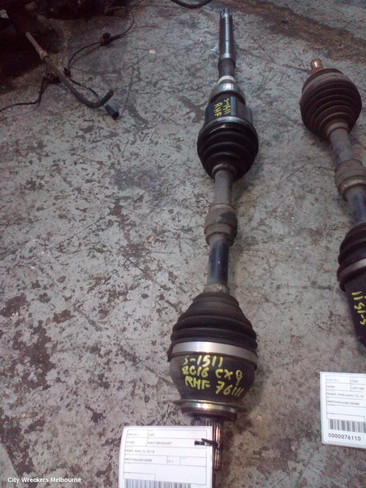 MAZDA CX9 RIGHT DRIVESHAFT, FRONT, AWD, TC, 07/2016 ONWARDS - Image 1