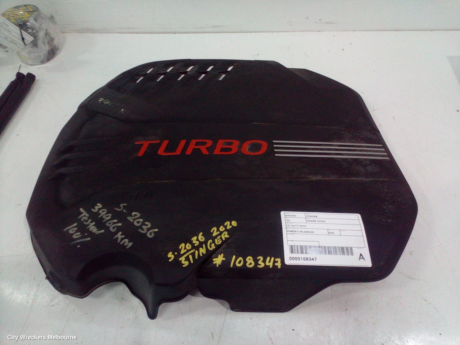 KIA STINGER ENGINE COVER, CK, 06/2017 - 04/2023 - Image 1