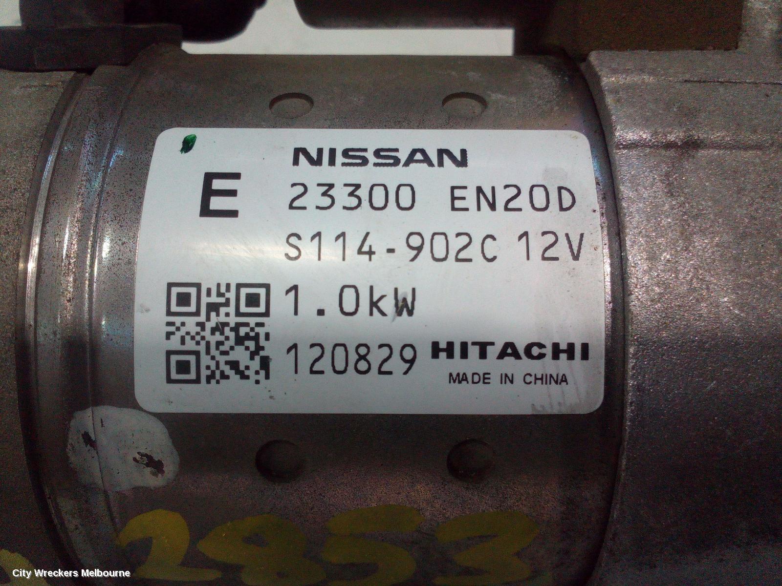 NISSAN DUALIS STARTER, 2.0, MR20, J10, 10/2007 - 05/2014 - Image 3