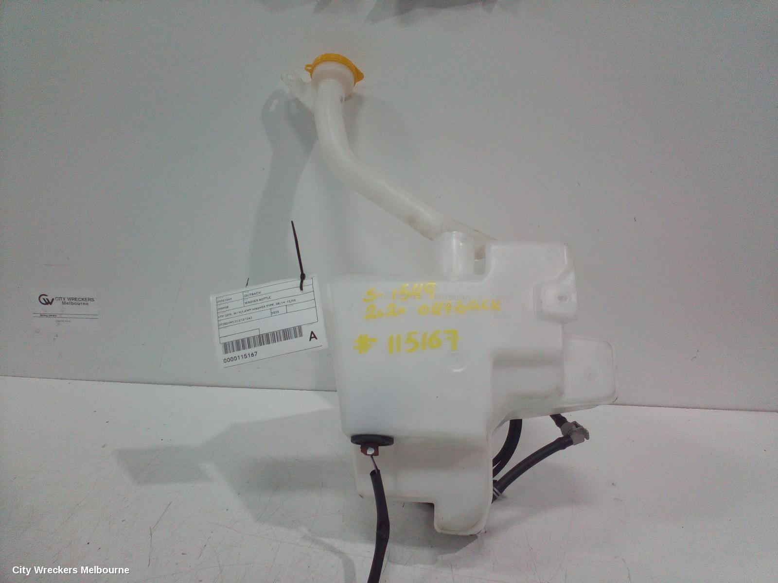 SUBARU OUTBACK WASHER BOTTLE, 6TH GEN, W/ H/LAMP WASHER TYPE, 08/2014 - 12/2020 - Image 1