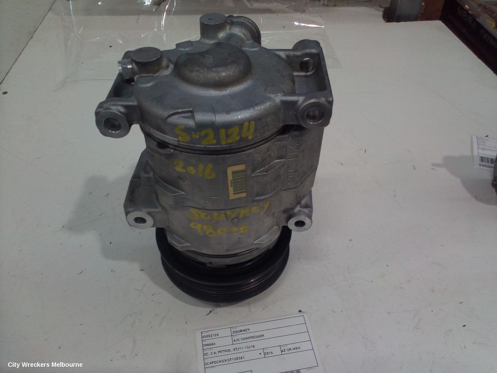 DODGE JOURNEY A/C COMPRESSOR, JC, 3.6, PETROL, 07/2011 - 12/2016 - Image 1