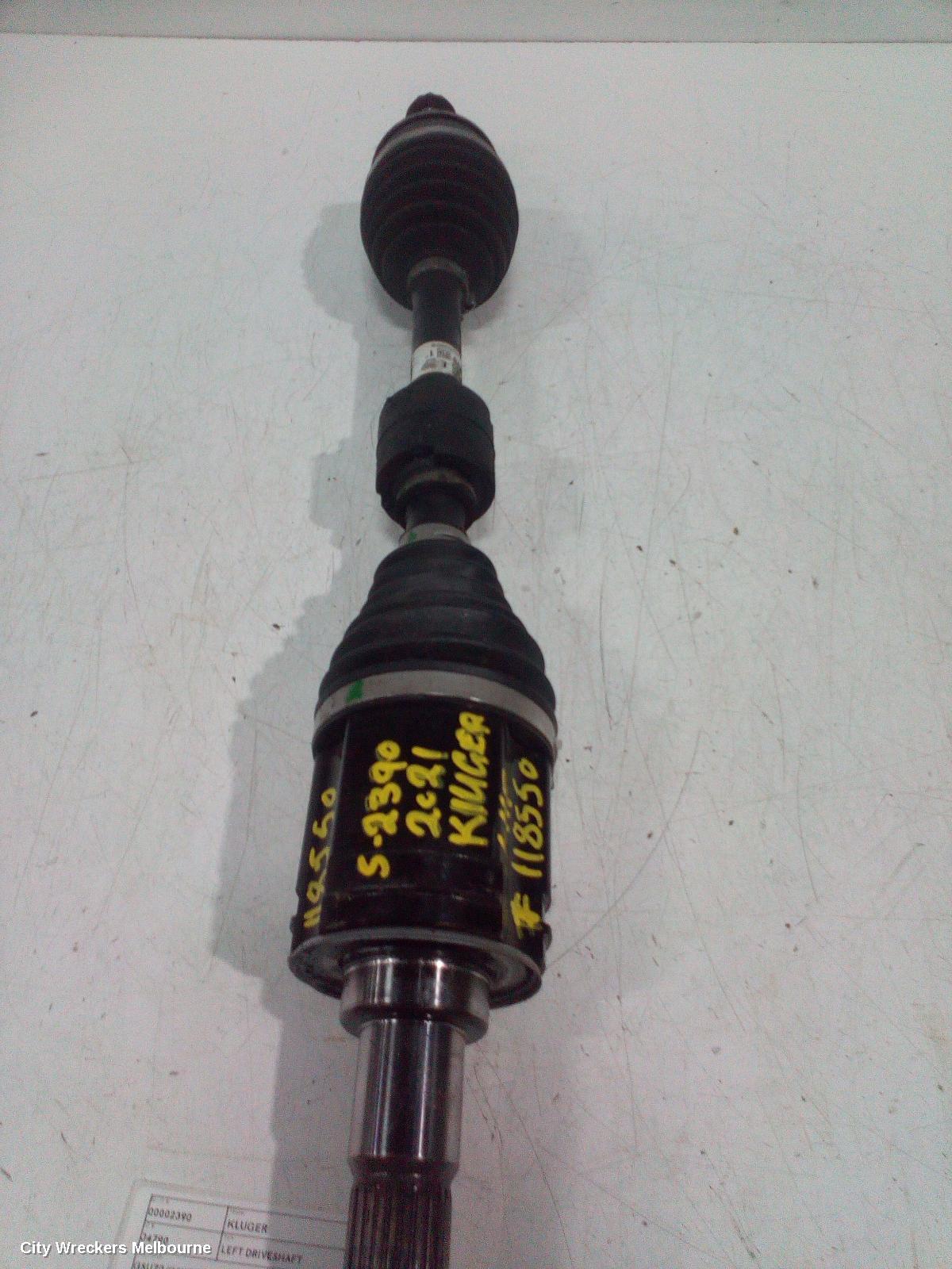 TOYOTA KLUGER LEFT DRIVESHAFT, GSU70/GSU75/TXUA70R/TXUA75R, REAR, AUTO T/M, PETROL, NON HYBRID TYPE, 03/2021 ONWARDS - Image 1