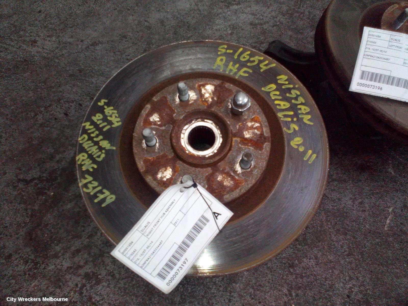 NISSAN DUALIS RIGHT FRONT HUB ASSEMBLY, J10, 10/2007 - 05/2014 - Image 3