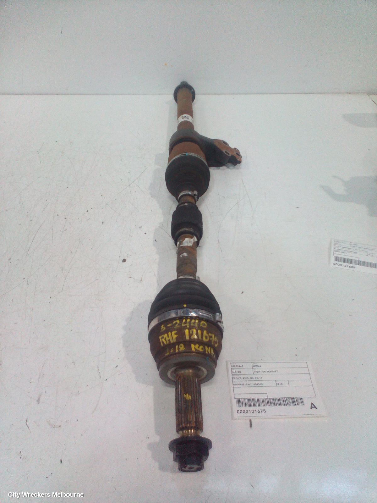 HYUNDAI KONA RIGHT DRIVESHAFT, FRONT, AWD, OS, 09/2017 ONWARDS - Image 2