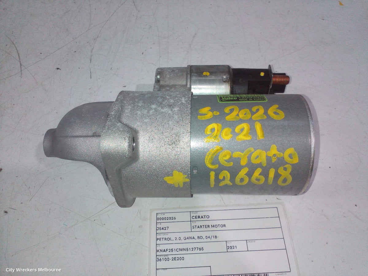 KIA CERATO STARTER, PETROL, 2.0, G4NA, BD, 04/2018 ONWARDS - Image 1