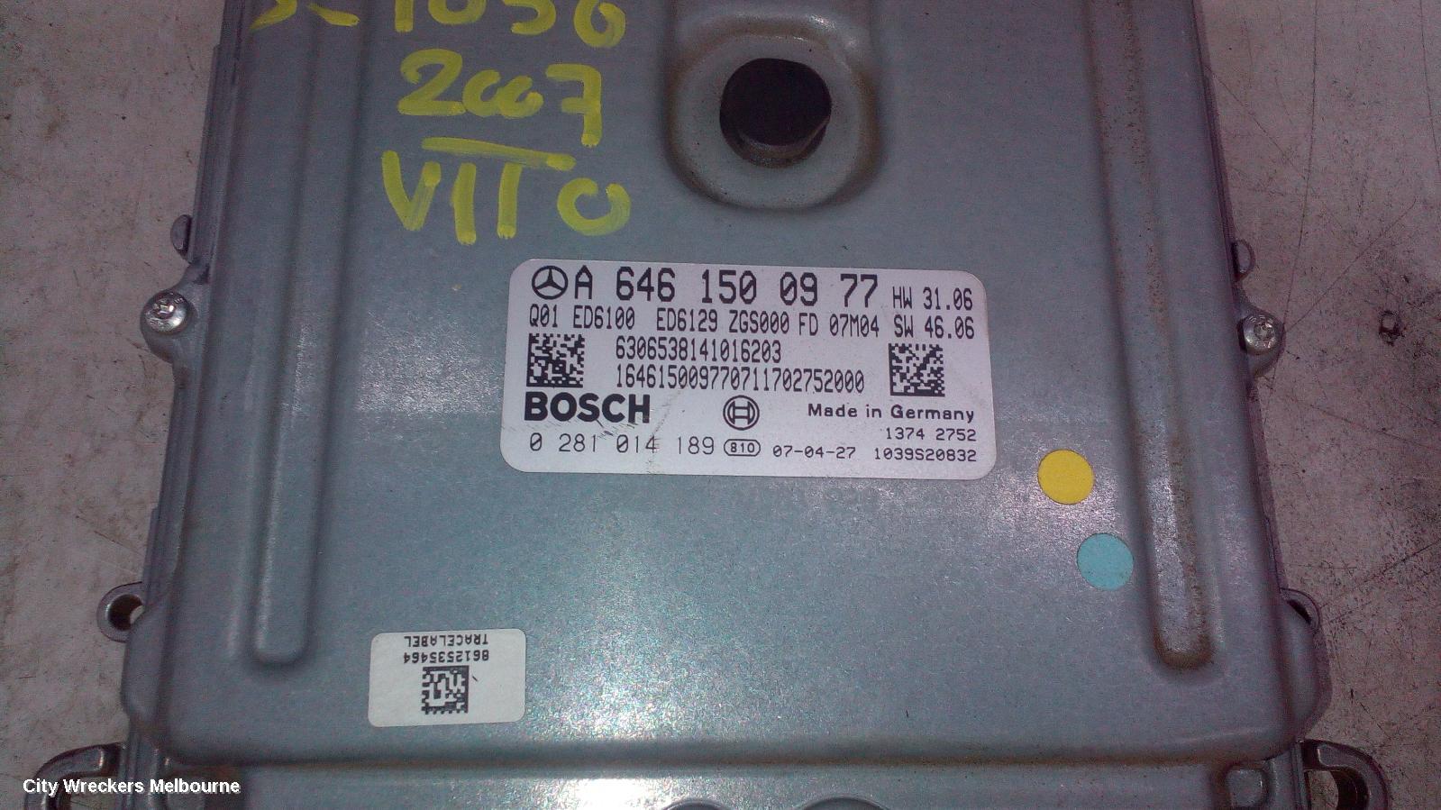 MERCEDES VITO ECU, ENGINE ECU, 2.1, DIESEL, P/N A6461500977, SEC SET (ECU/IMM/READER/KEY), 05/2004 - 01/2011 - Image 1