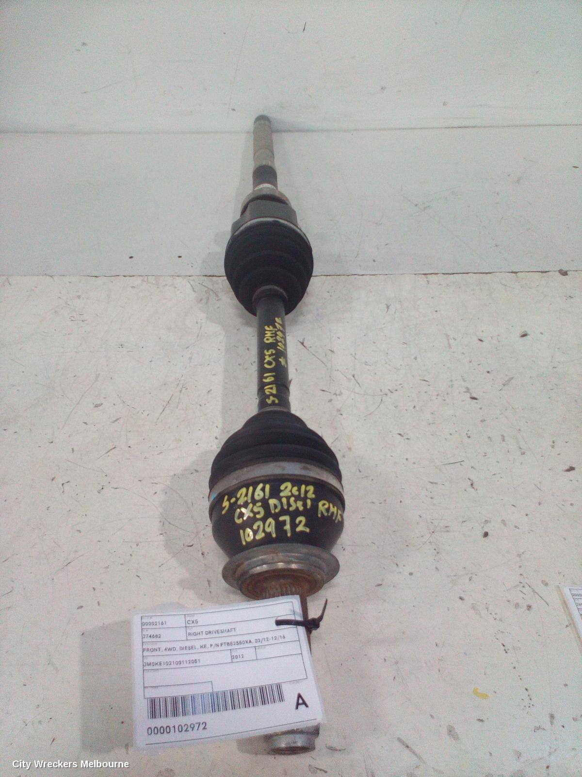 MAZDA CX5 RIGHT DRIVESHAFT, FRONT, 4WD, DIESEL, KE, P/N FTB52550XA, 02/2012 - 12/2016 - Image 2