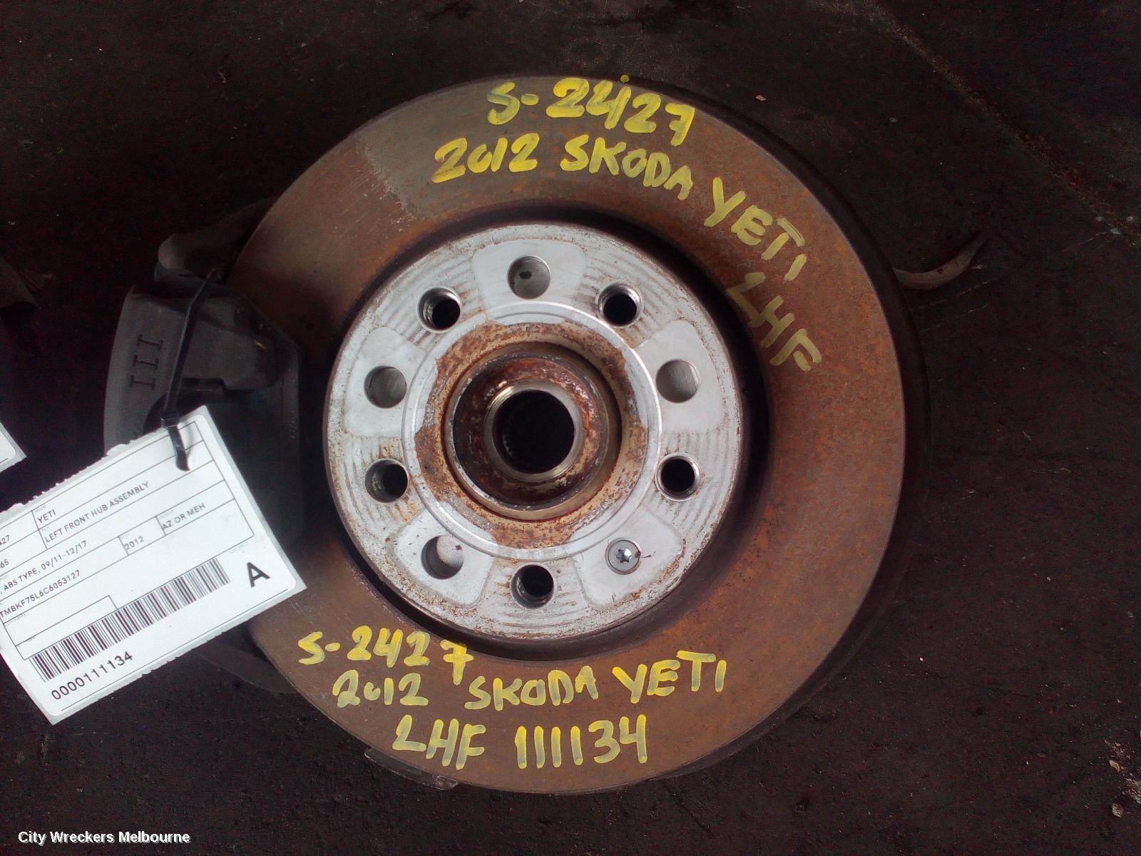 SKODA YETI LEFT FRONT HUB ASSEMBLY, 5L, ABS TYPE, 09/2011 - 12/2017 - Image 1
