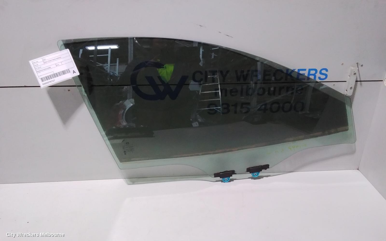 MAZDA CX3 RIGHT FRONT DOOR WINDOW, DK, 03/2015 ONWARDS - Image 1