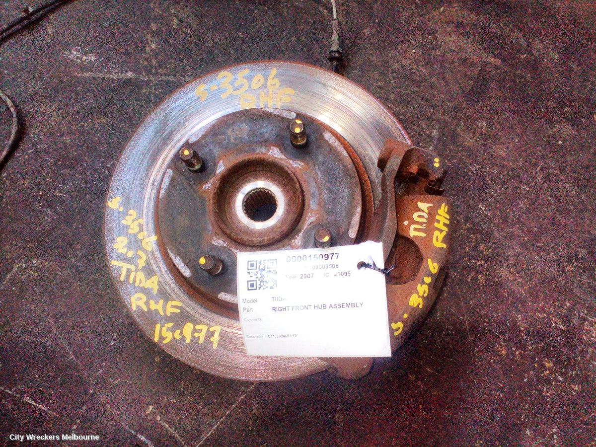 NISSAN TIIDA RIGHT FRONT HUB ASSEMBLY, C11, 09/2004 - 01/2013 - Image 2
