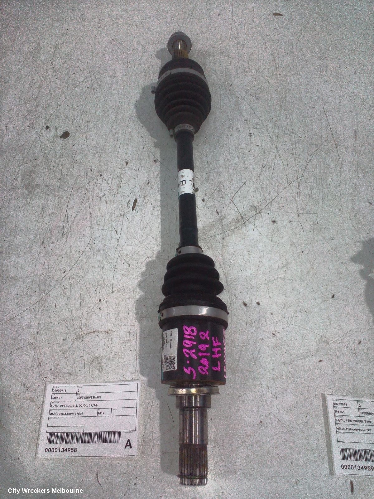 MAZDA 2 LEFT DRIVESHAFT, AUTO, PETROL, 1.5, DJ/DL, 09/2014 ONWARDS - Image 2