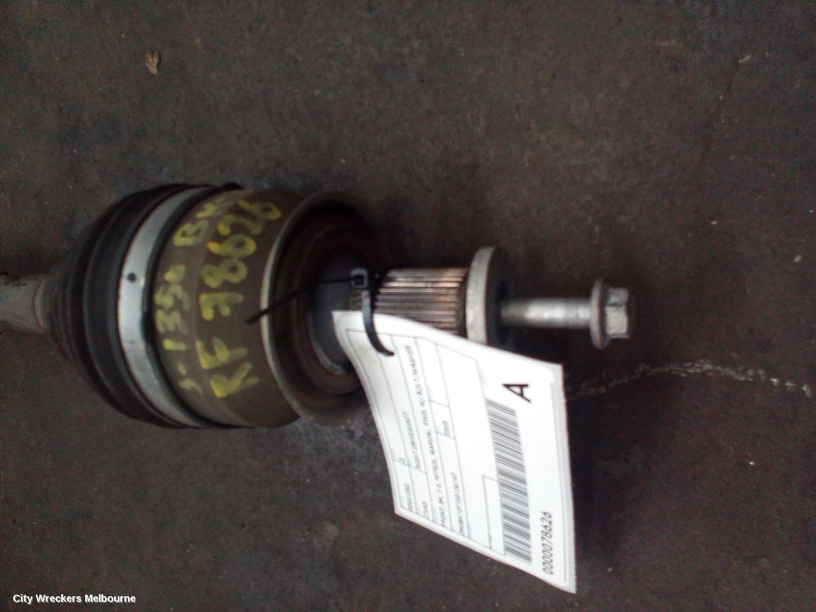MAZDA 3 RIGHT DRIVESHAFT, FRONT, BK, 2.0, PETROL, MANUAL, FWD, W/ BOLT/WASHER TYPE, 10/2003 - 06/2006 - Image 1