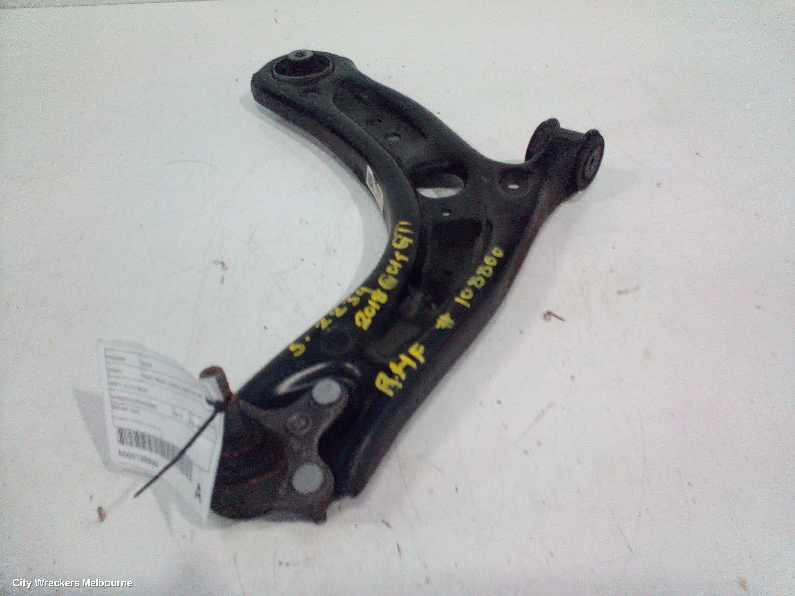 VOLKSWAGEN GOLF RIGHT FRONT LOWER CONTROL ARM, GEN 7, 12/2012 - 08/2020 - Image 1