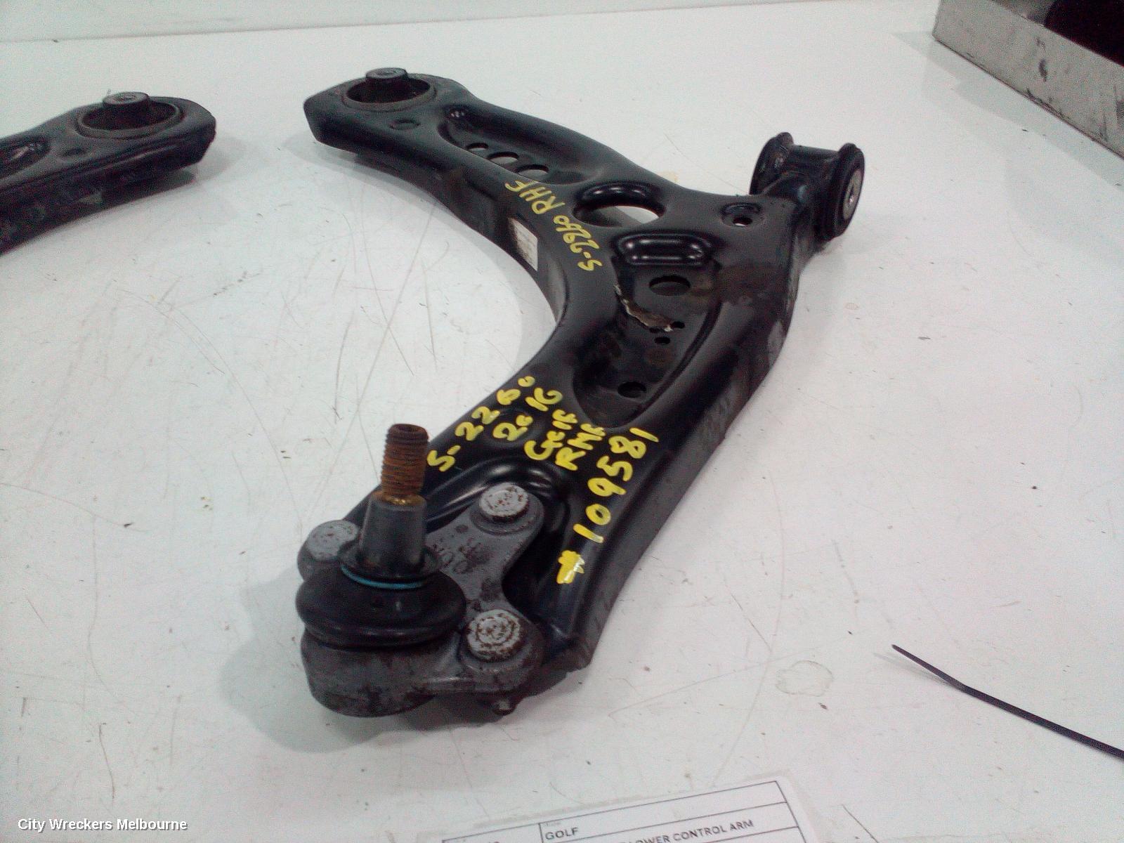 VOLKSWAGEN GOLF RIGHT FRONT LOWER CONTROL ARM, GEN 7, 12/2012 - 08/2020 - Image 1