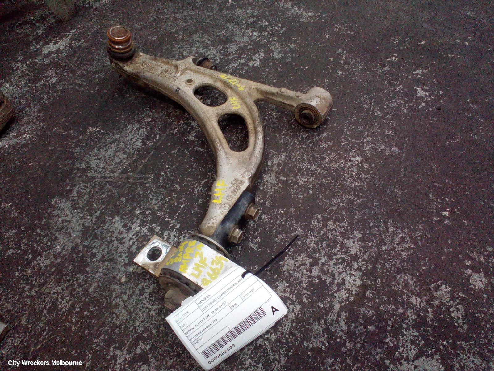 SUBARU IMPREZA LEFT FRONT LOWER CONTROL ARM, SEDAN, ALLOY TYPE, 10/2000 - 04/2007 - Image 1