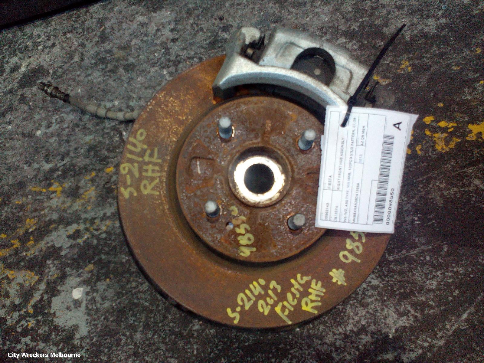 FORD FIESTA RIGHT FRONT HUB ASSEMBLY, WS-WZ, ABS TYPE, VIN MNB, 100PCD STUD PATTERN, 07/2008 - 12/2019 - Image 1