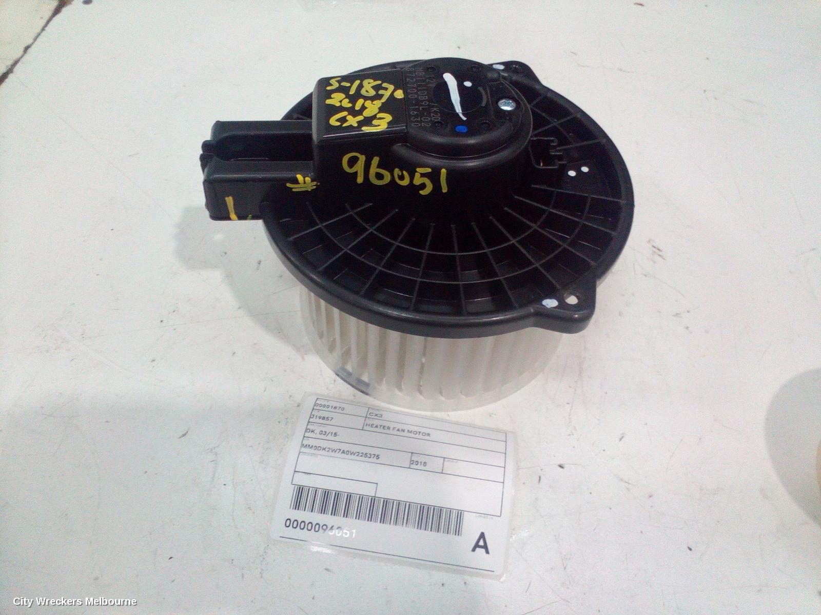 MAZDA CX3 HEATER FAN MOTOR, DK, 03/2015 ONWARDS - Image 2