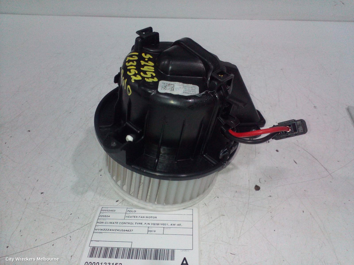 VOLKSWAGEN POLO HEATER FAN MOTOR, NON CLIMATE CONTROL TYPE, P/N 2Q2819021, AW-AE, 09/2017 ONWARDS - Image 2