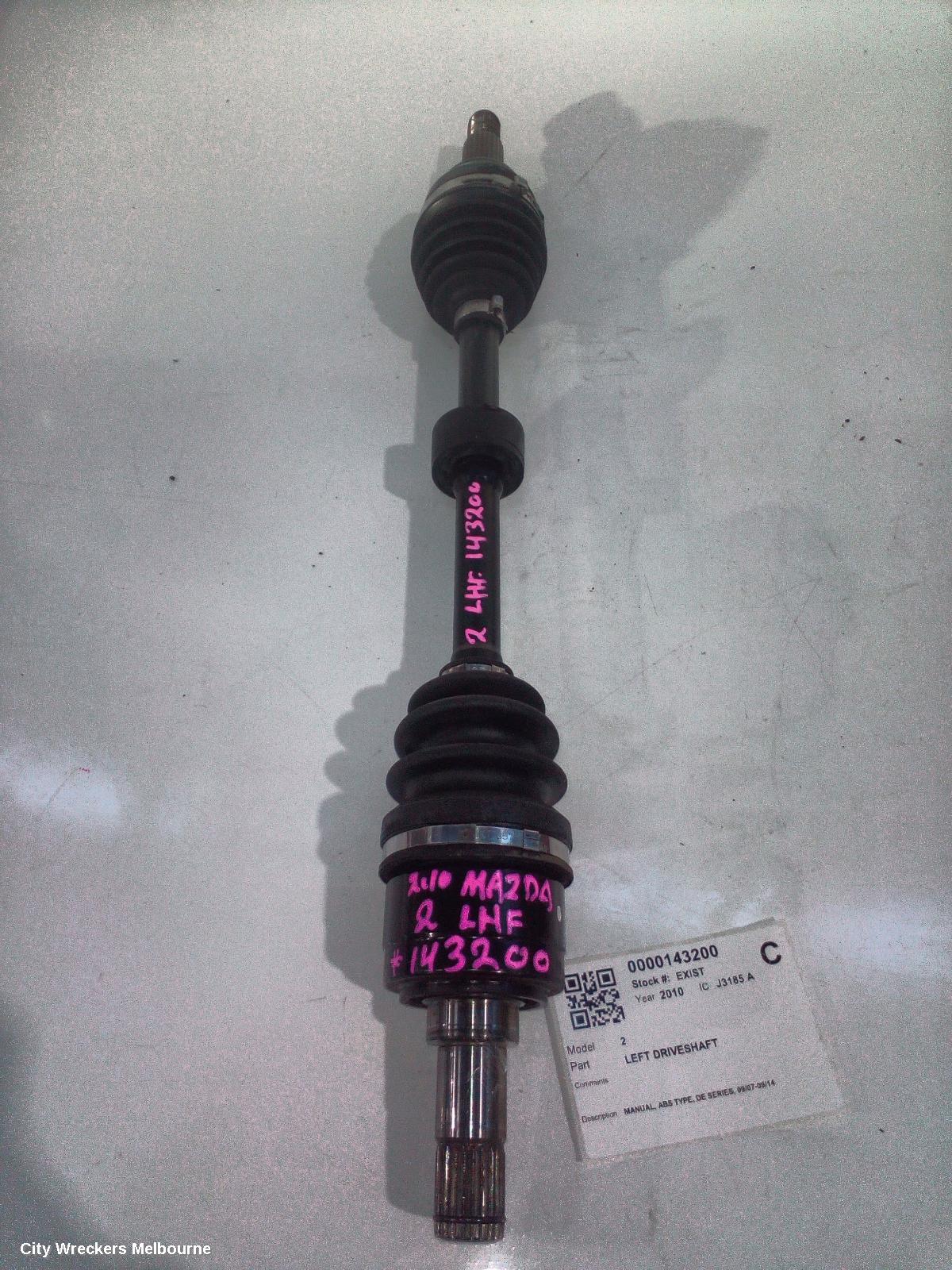 MAZDA 2 LEFT DRIVESHAFT, MANUAL, ABS TYPE, DE SERIES, 09/2007 - 09/2014 - Image 1