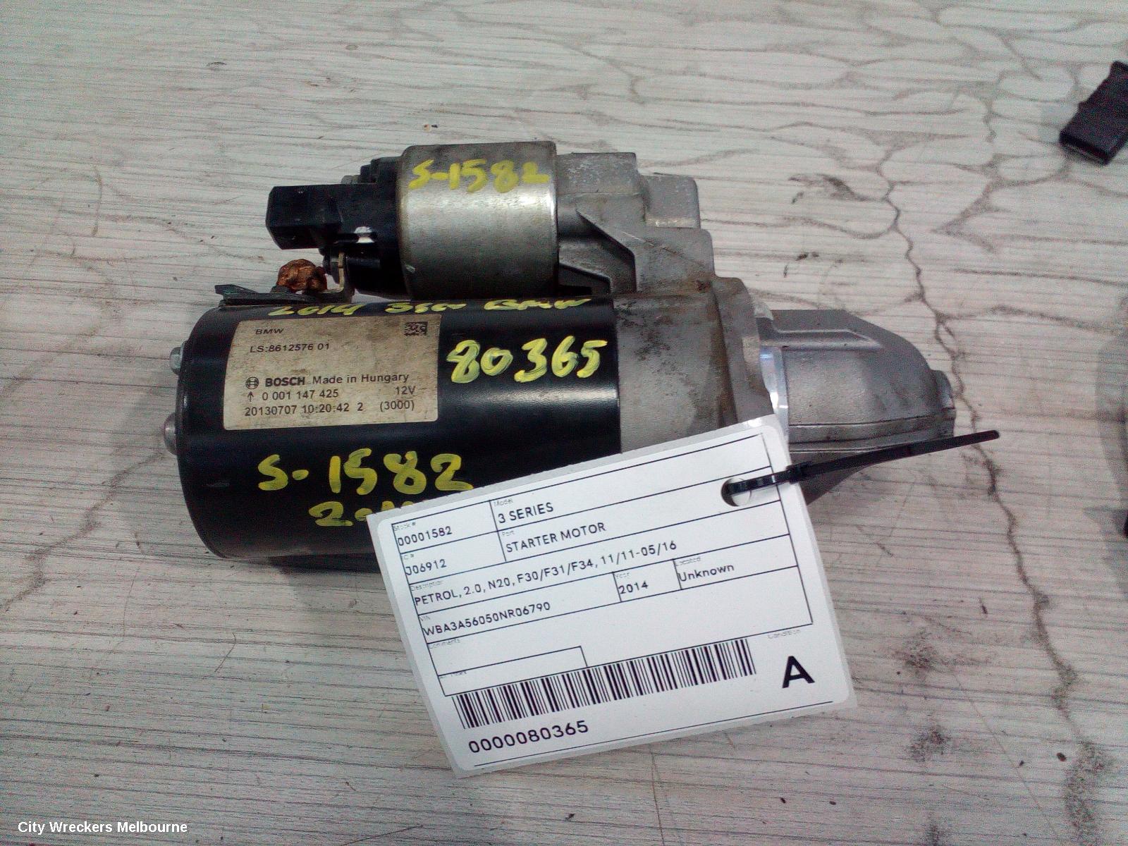BMW 3 SERIES STARTER, PETROL, 2.0, N20, F30/F31/F34, 11/2011 - 05/2016 - Image 2