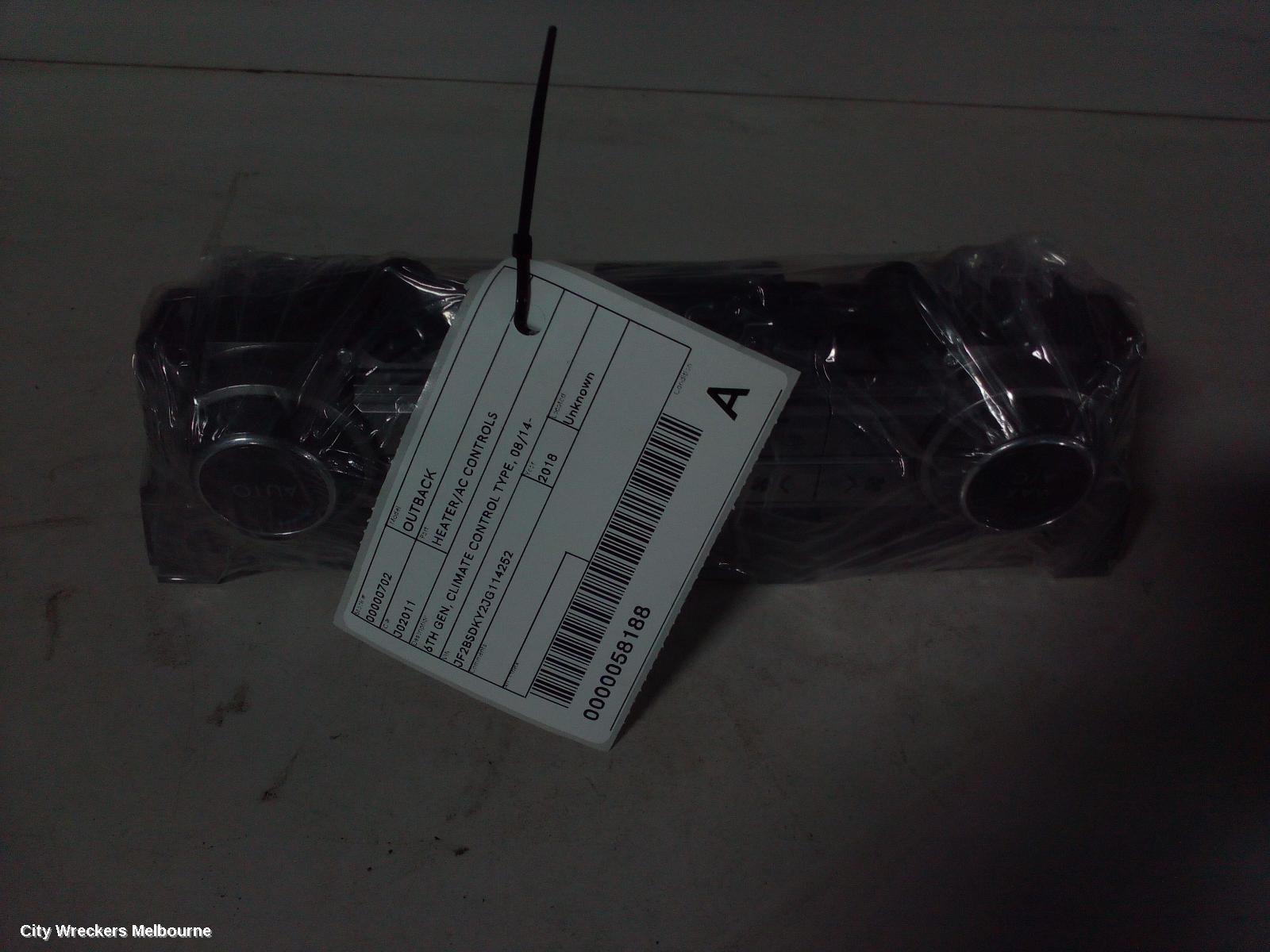 SUBARU OUTBACK HEATER/AC CONTROLS, 6TH GEN, CLIMATE CONTROL TYPE, NON HEATED SEATS, 08/2014 - 12/2020 - Image 3