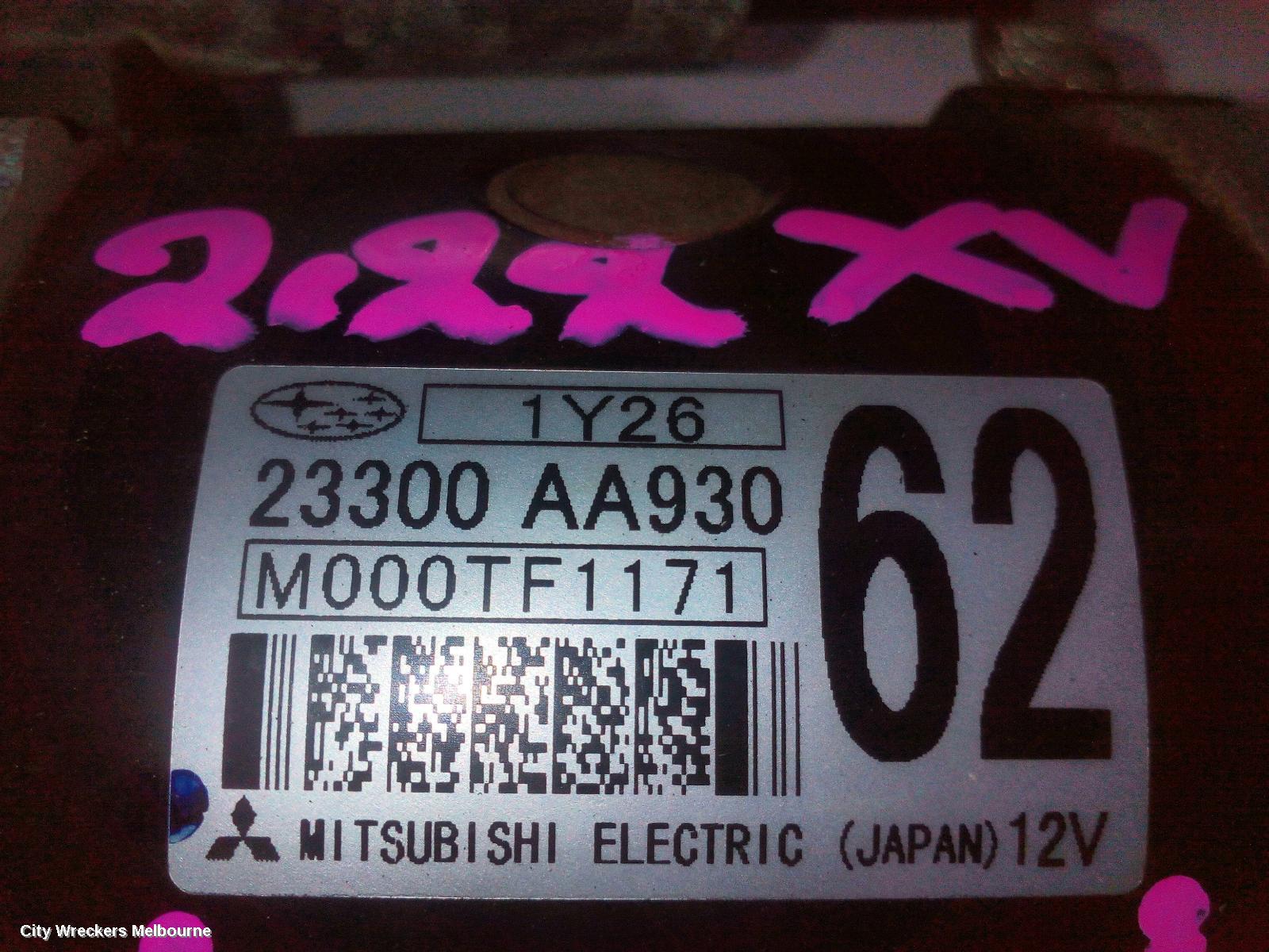 SUBARU XV STARTER, PETROL, FB20, AUTO, CVT, G5X, 03/2017 - 06/2023 - Image 3