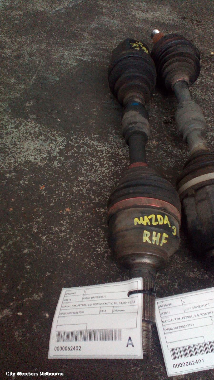 MAZDA 3 RIGHT DRIVESHAFT, MANUAL T/M, PETROL, 2.0, NON SKYACTIV, BL, 04/2009 - 10/2013 - Image 1